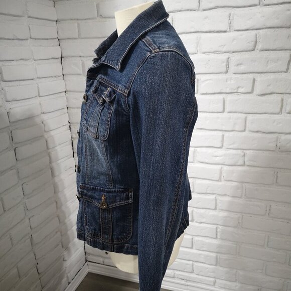 Canyon River Blues Stretch Ladies Medium Wash Size Large Jean Jacket - Picture 4 of 11
